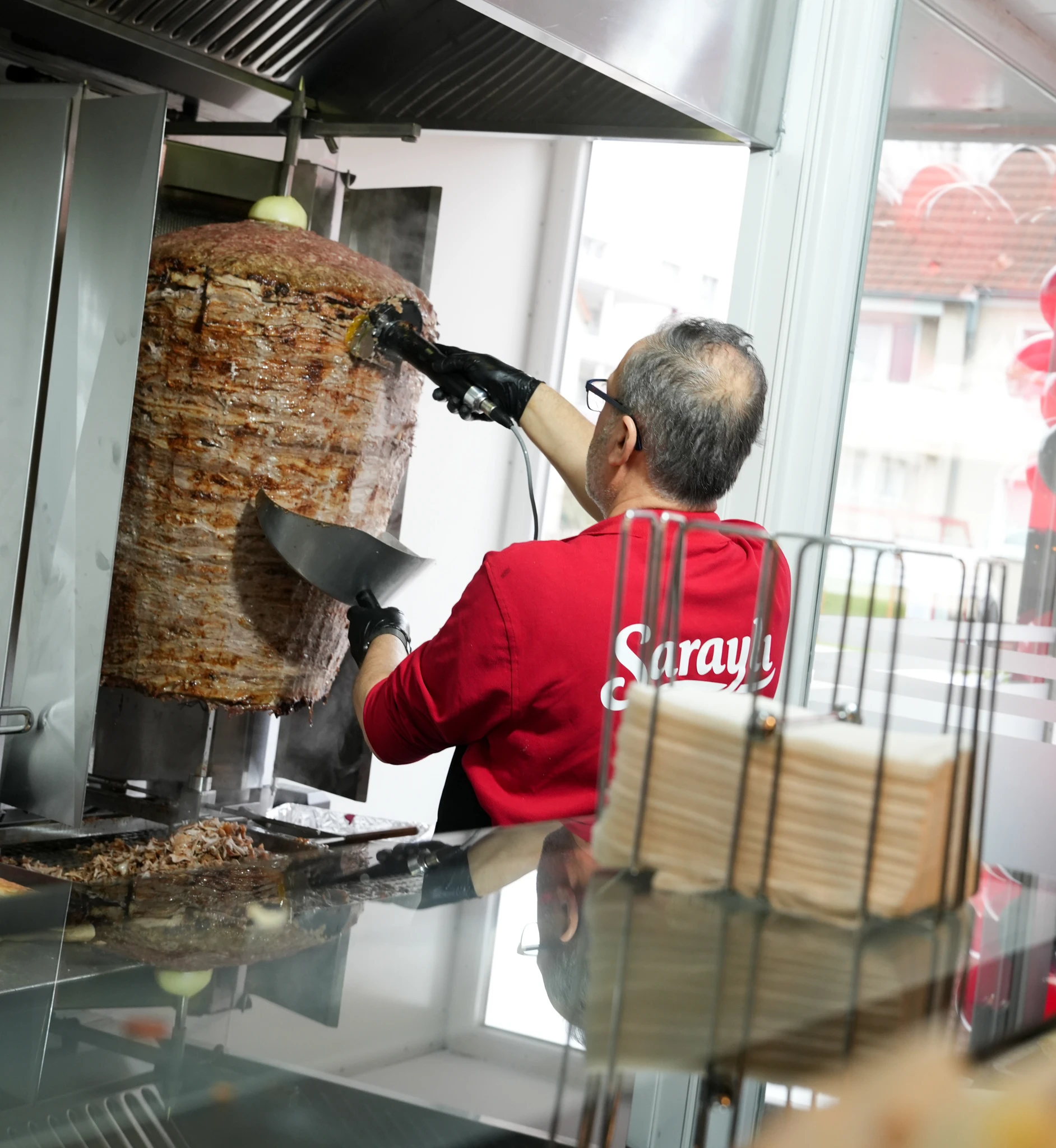 Kalbfleisch-Dönerspieß am Grill